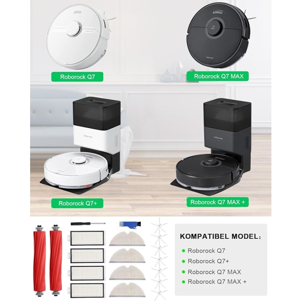 Reservdelar, tillbehör, kompatibla med Roborock Q7/Q7+/Q7 Max/