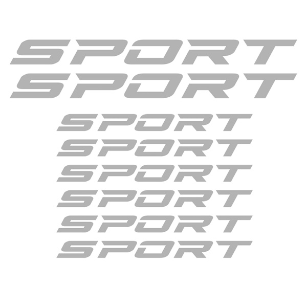 Hvide 8 stk. \"Sport\" klistermærker til biler eller motorcykler - Ra