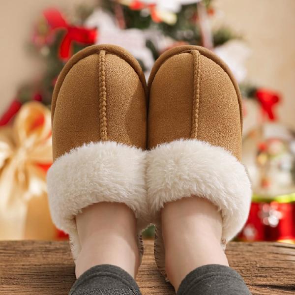 Storlek 39. Dam Fuzzy Memory Foam Tofflor Fluffiga Vinter Inomhus- och Utomhusskor