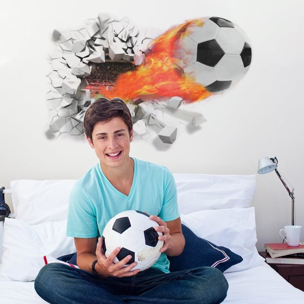 Fodboldvægklistermærker Teenageværelsesindretning, 3D-vægklistermærke fodbold