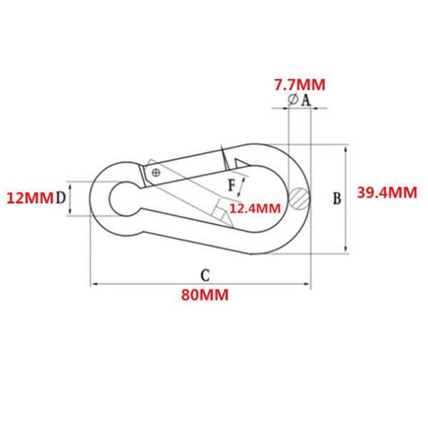 8-Piece Attachment Carabiner for Heavy Duty, Sports, Locking Dogs