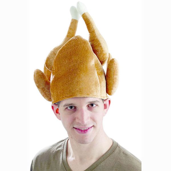 Sett med 1 plysj julekalkunhatt, Thanksgiving-hatt, 20 x 24 cm