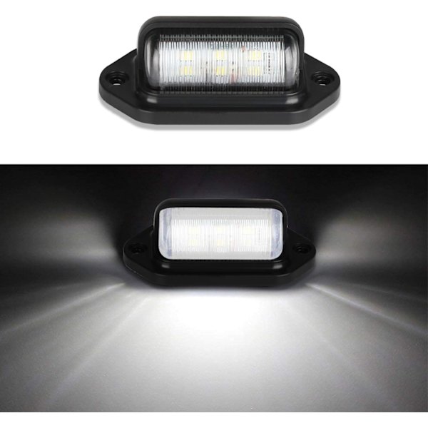 2 stk LED-skiltlys, vanntett 6 SMD LED-baklys