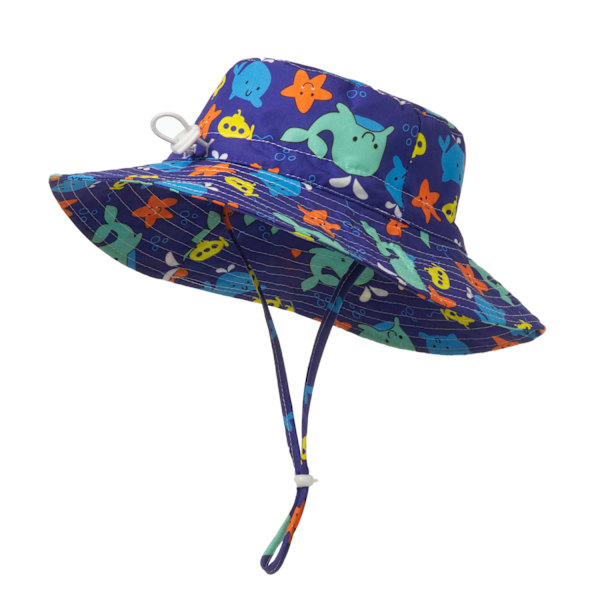 1 stk., hat omkreds, UPF50+ bredskygget børne solhat dreng pige sol starfish 46-50cm