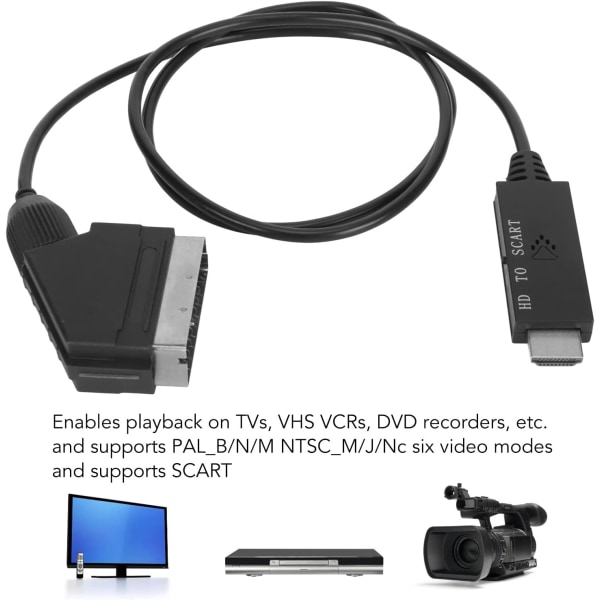 HDMI vs Scart, HDMI vs Scart Konverter Adapter HDMI vs Scart Video Adapter, for TV-er VHS VCR-er DVD Rec