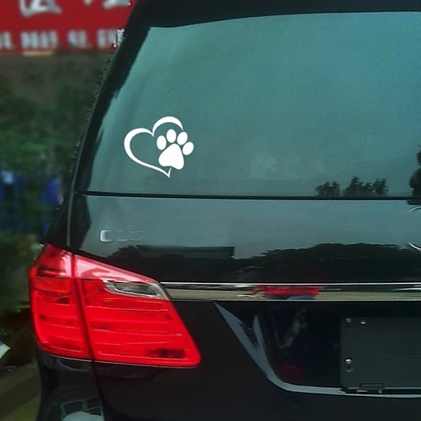 Blå dröm vit bilsticker, tassavtryck