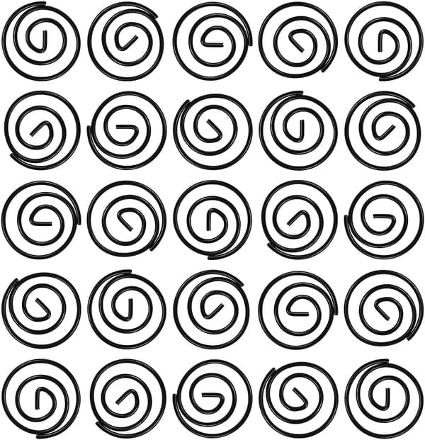 Sort - 50/pak Cirkulære Papirclips - Runde Papirclips