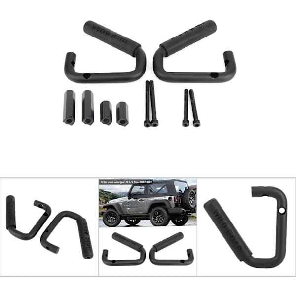 Tbest Bilgrep, Aluminiumslegering Bilforan Grip Håndtak Tilbehør Passer Utskifting for Wrangler JK 2/4 Dører 2007-2019