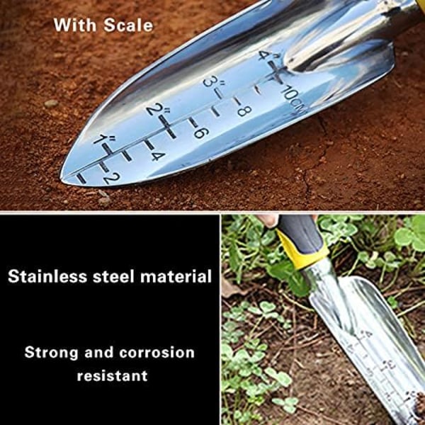 30x5.5cm Hagespade i rustfritt stål for planting, omplanting, luking og flytting