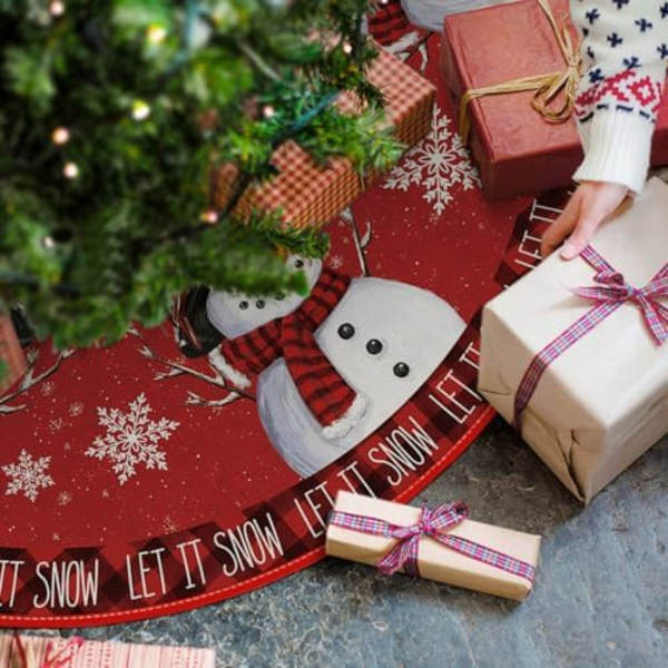 Let It Snow Lumikuningas Joulukuusihame, Joulu Talvi Juhla Puun Matto Sisä- ja Ulkokoristelu 36 Tuumaa