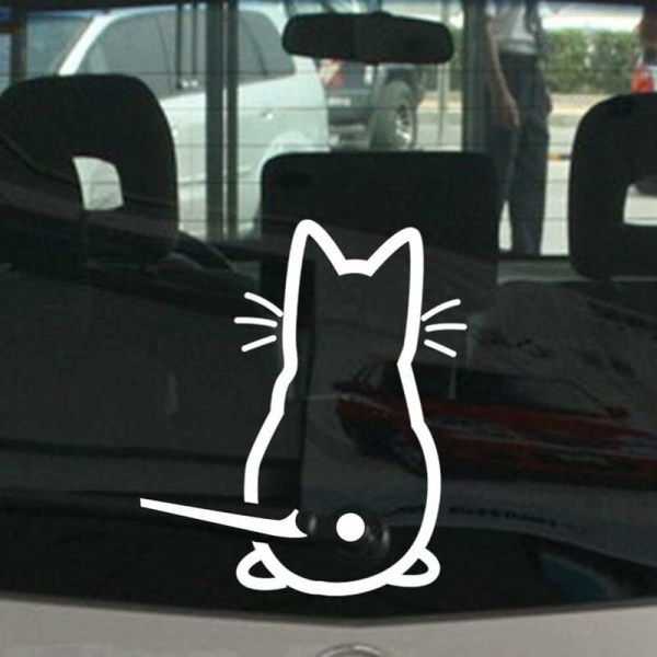 Söta Kitty Cat Bil Torkare Konst Dekal Dekor BAnimal Cat Väggmålning Konst