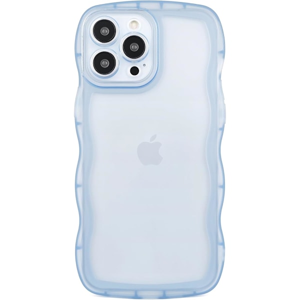 Yhteensopiva iPhone 15 Pro Max -kotelon kanssa 2023 6,7\", söpö Kawaii-kiharaisen aallon kehyksen muotoinen pehmeä silikoninen iskunkestävä suoja