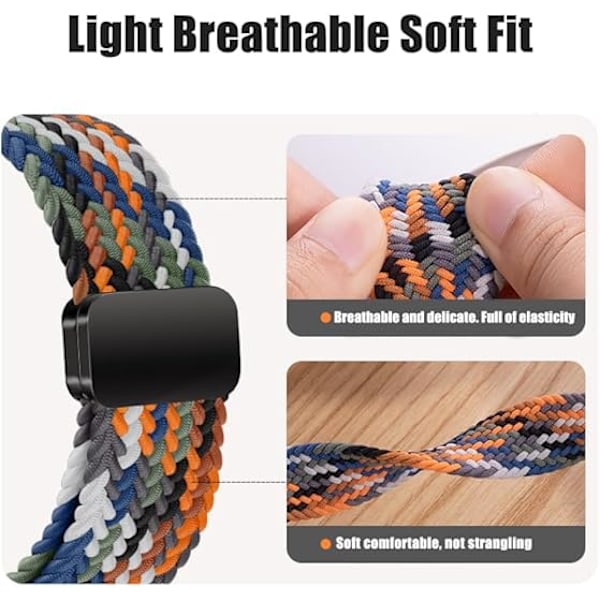 Nylon Sport Loop Klockarmband Kompatibla med Apple Watch Band Ultra 2 1 49mm 45mm 44mm 42mm, Mjukt Flätat Vävt Magnetlås Armband för iWatch Series
