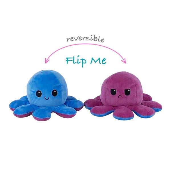 Käännettävä Octopus Pehmo Kaksipuolinen Flip Doll Show Mood To