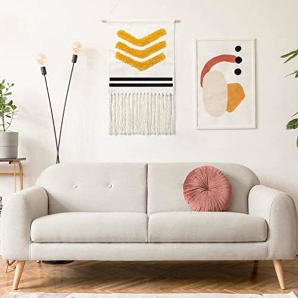 Makrame-seinävaate Tapetti Boho Chic Bohemian Koti Sisustus Nuputettu Geometrinen Seinätaide Bohemian Tausta Kaunis Asun