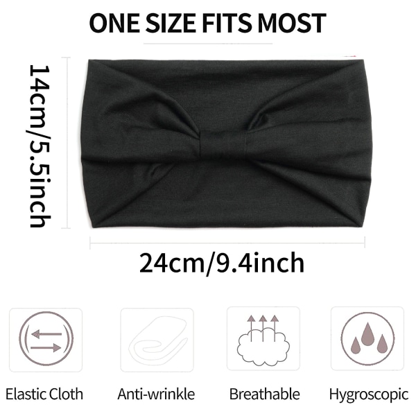 4-pack pannband för kvinnor, breda hårband för flickor, elastiska löparband Y