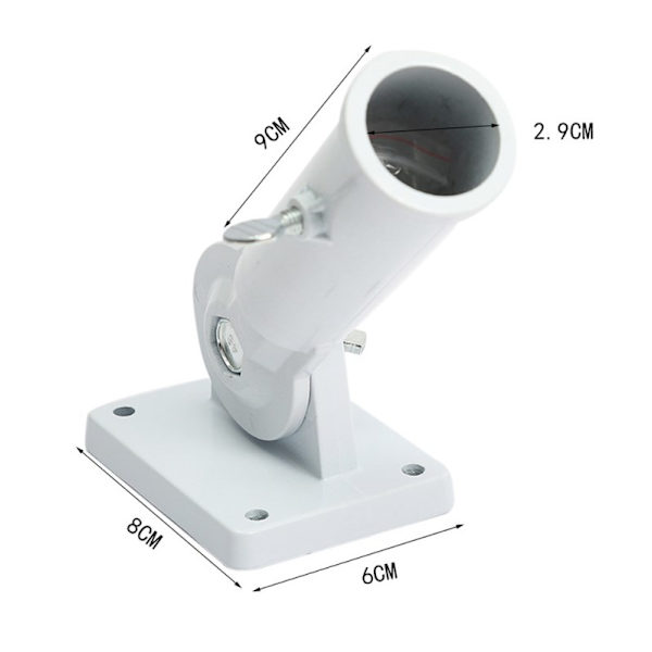 MH-Flaggstativ, veggmontert hvitt metall justerbart brakettholder W