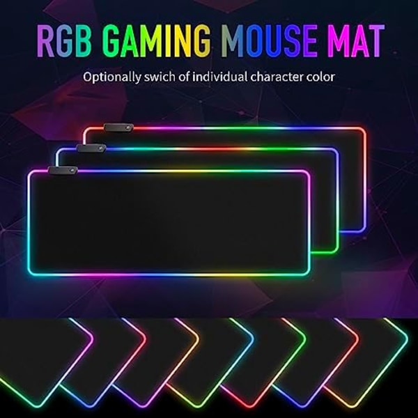 300x800 mm Stor Gaming Mousepad - 15 Lystilstande Berøringsstyring Udvidet Blød Computer Tastaturmåtte Skridsikker Gummibund