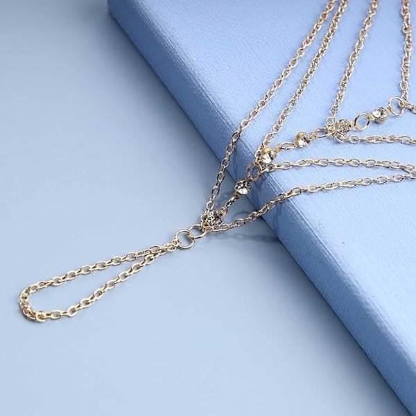 Armbånd Guld Rhinestone Kæde Slave Armbånd Vintage Multilayer Tassel Armbånd Tilpasset Smykker 1pcs
