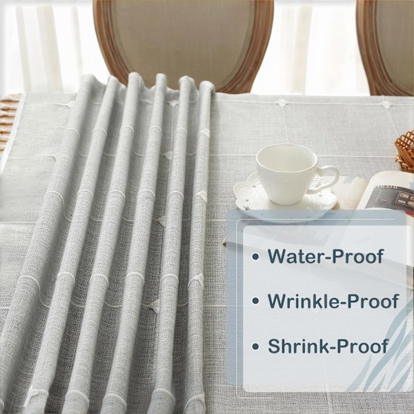 140×180×1cm Rustik Duksduk Bomullslinne Vattentät Jute Duksdukar för Kök Matbord Duk för Rektangulära Bord