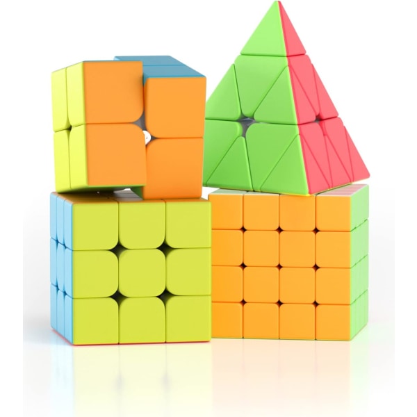 [4-pack] Speed ​​​​Cube Set, Speed ​​​​Cube 2X2 3X3 4X4 Pyramid