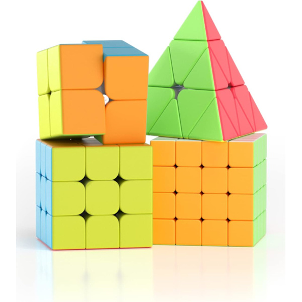[4 Pakke] Speed ​​Cube Set, Speed ​​Cube 2X2 3X3 4X4 Pyramide