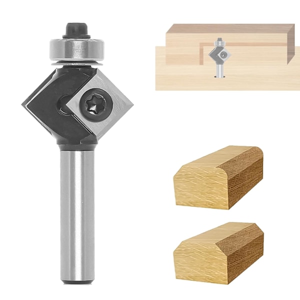 Planfræser, Fasefræser med reversible plader, udskiftelig kniv på 4 sider, 8 mm skaft, 27 mm diameter, 45° a
