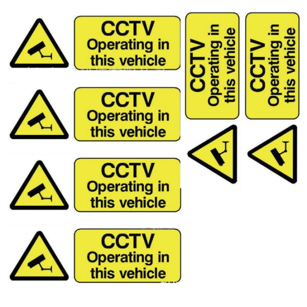 6 90x30mm CCTV-kamera i fordons genomskinligt fönster StickersEnglis