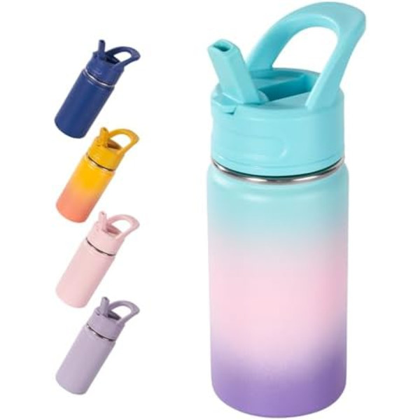 7x21cm 350ml Lasten Vedenpullo Kouluun, Vedenpullot Oljella, Eristävä Vedenpullo Pojille & Tytöille, Ruostumaton