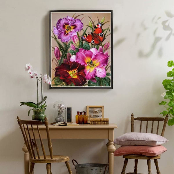 Diamantmalingsett Diamantmaling Blomstermaling Diamant