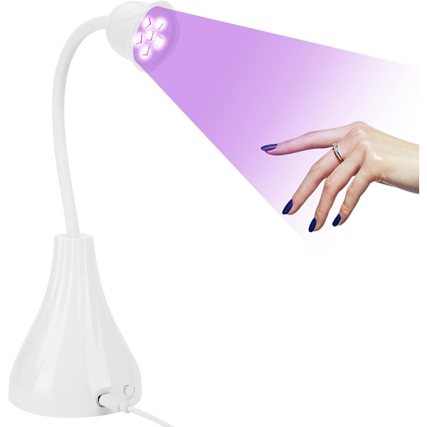 Hvit UV-lampe negle tørketrommel, 18W LED UV-lampe gel rask tørking