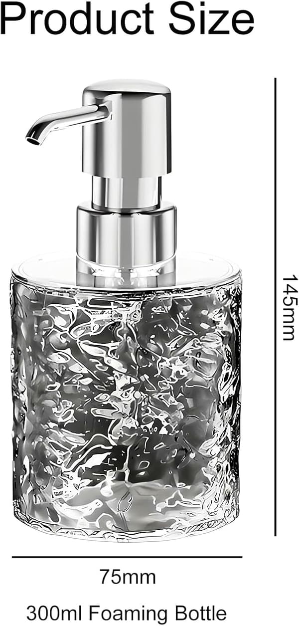 Sett med 2 såpedispensere 300ML - Transparent grå dusjsåpedispenser - Kjøkkensåpedispenser - Rund sklisikker såpedispenser