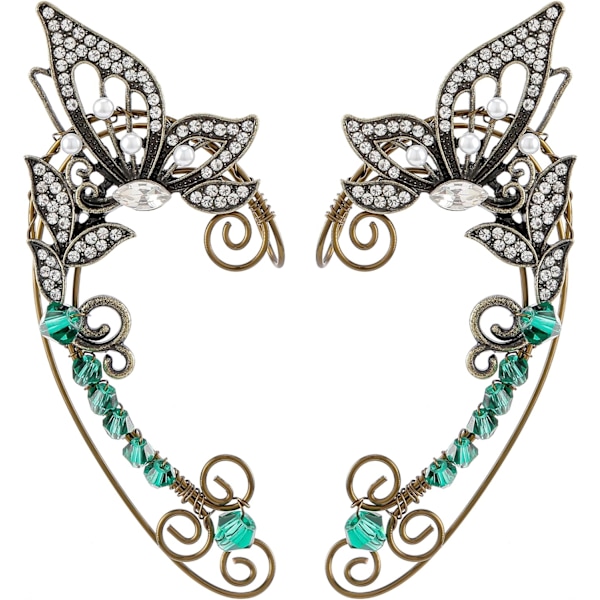 Fairy Ear Cuffs Renaissance - Vintage Elf Korvanapit Ilman Lävistyksiä Haltiakorvaklipsit Kääreet Cosplay Asusteet