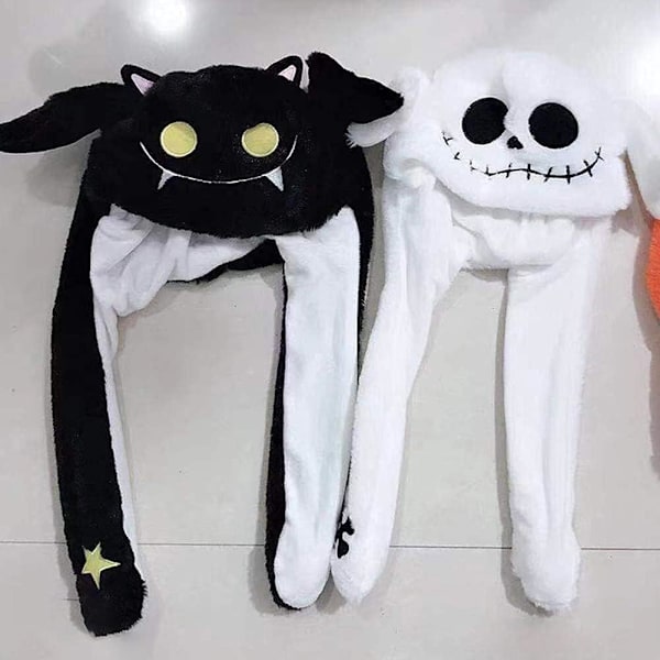 Plush Halloween Hat med Bevægelige Ører - Kaninhat - Sjov Plush Hat - Funn