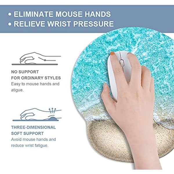 Musmatta med handledsstöd, Söt Anpassad Spelmusmatta med Halksäker Gummibas, Ergonomisk Mushandledsstöd