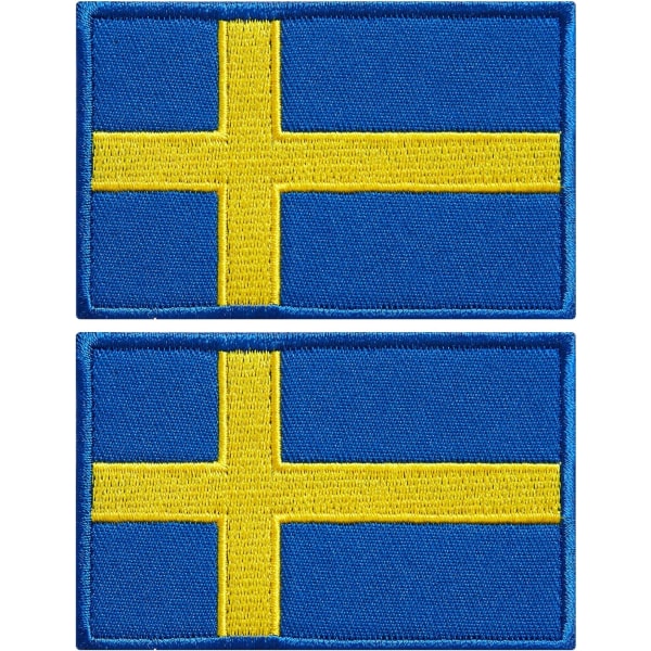 2 Pakke Sverige Flag Lapper Flags of Sweden Broderte Lapper Sw