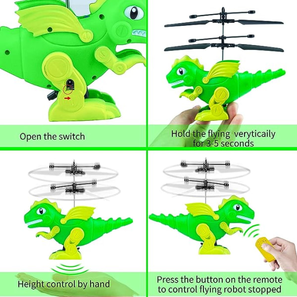 Lentävä pallolelu 5 6 7 8-vuotiaille pojille, Rc Robot Dinosau