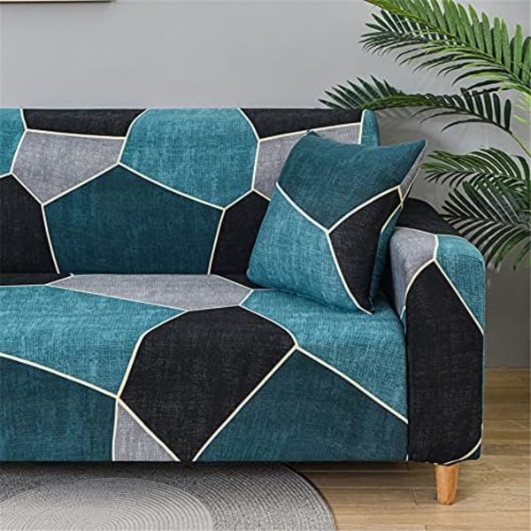 stk Stretch Sofatrekk Moderne Minimalisme Trykt Sofatrekk med Armlener Universelt Sofabeskyttelsestrekk (Turkis, 2-seter (145-185cm))