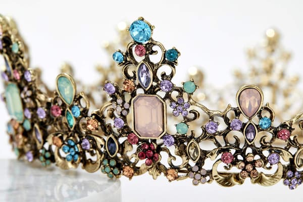 Juvelprydd barock drottningkrona strass bröllopskronor och tiaror