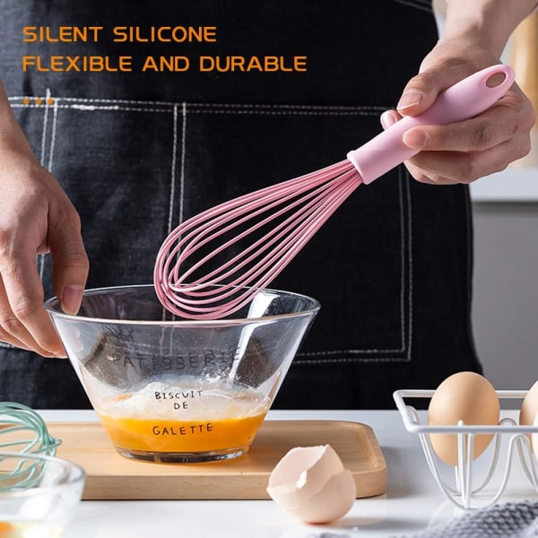 5 st färgglada minivispar i silikon för kök - minivispar i rostfritt stål