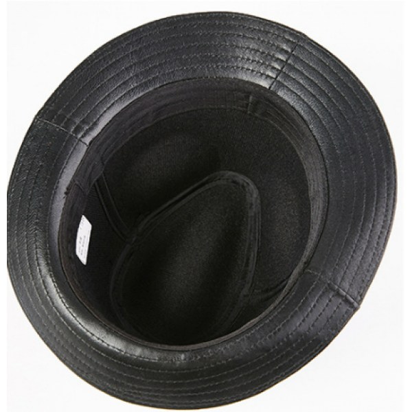 (Brun) Herre Kunstlæder Trilby Hat