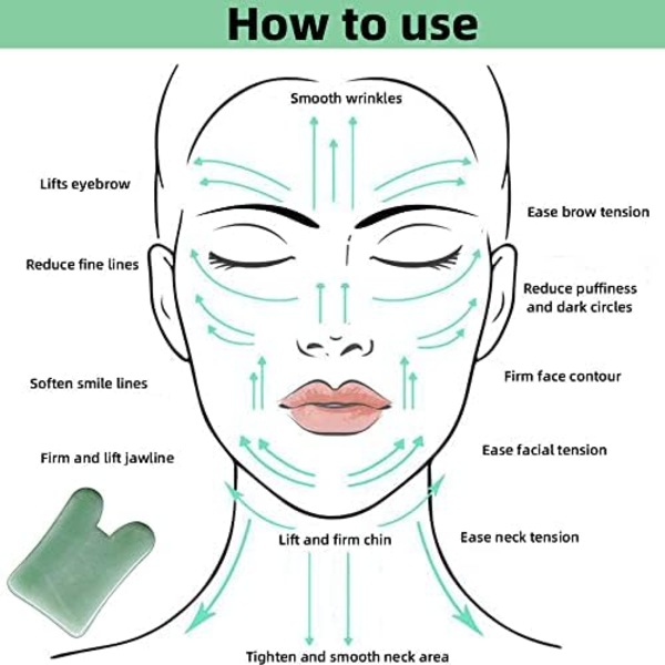 Gua Sha Ansiktsverktyg för Näsmassage Verktygbräda Naturlig Jade Sten för SPA Akupunkturterapi Triggerpunktbehandling