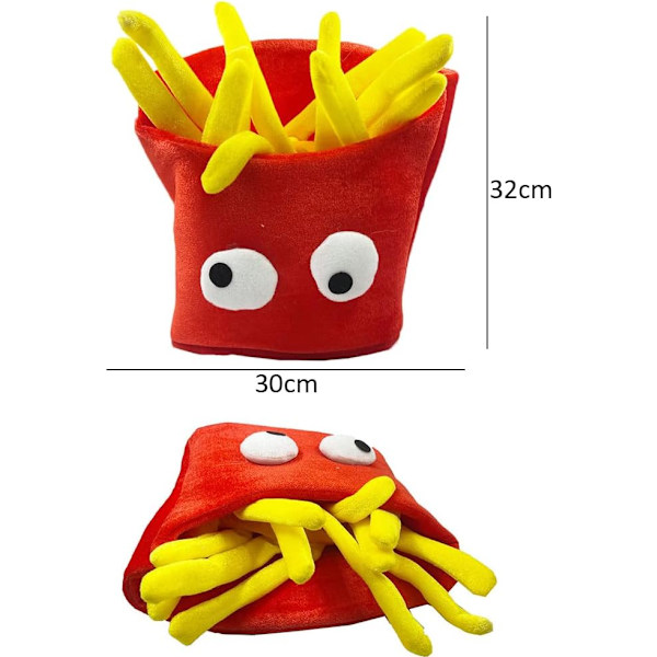 Halloween Hat, Sjov Plysdyr Hat til Voksne og Børn, Cosplay Hat, Hamburger, Pizza, Pommes Frites, Ha