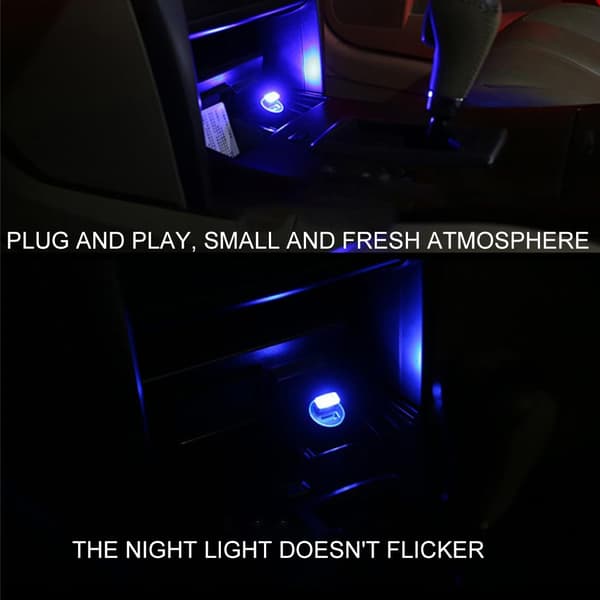 Pcs USB bilinteriörbelysning, LED bilatmosfärbelysning, 7 färger Mini USB LED-lampor, bärbara datorer, mobil ström