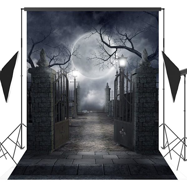 1 stk 5X7FT Halloween-tema billedduk tilpasset fotobakgrunn studiorekvisitt