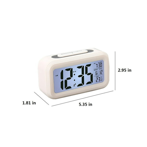 2 individuella digitala väckarklockor med bakgrundsbelyst LCD-skärm