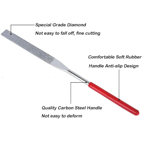 10 st Mini diamantnålsfilar i 2x100mm skaft, Multi-Purpose Diamond File Set Metal Fil