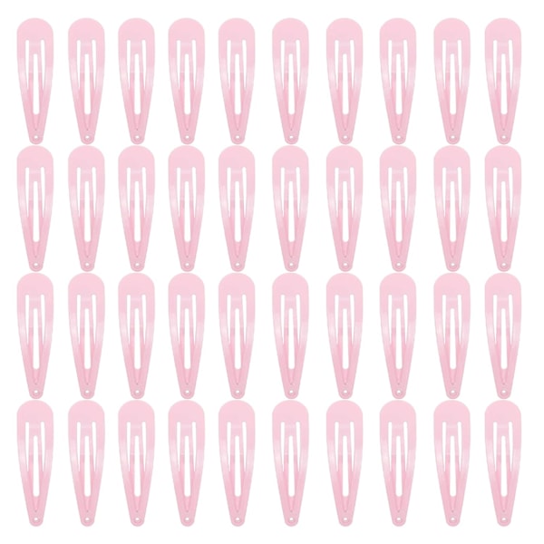 (Rosa) 40 stk 5 cm hårklips for kvinner, metallklips med trykknapp