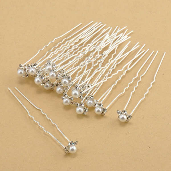 20 stk U-formede hårnåler for fest, ball, bryllup, brud, brudepike