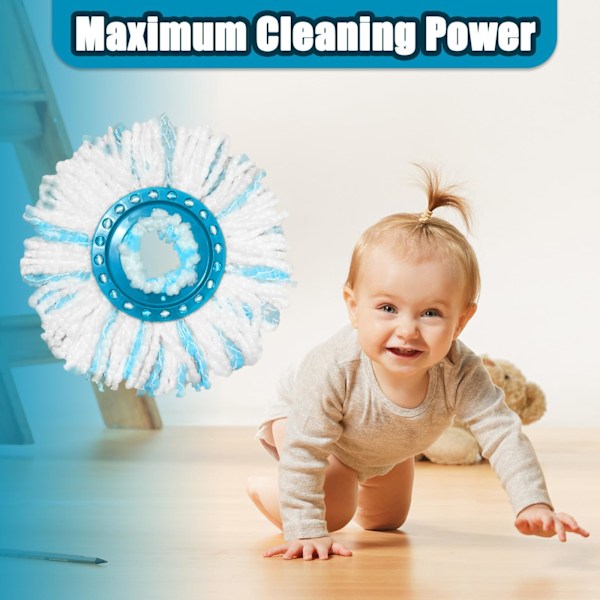 Vaihtopäät Yhteensopiva Leifheit Clean Twist Disc Mopin Kanssa, Mikrokuituiset Vaihtomoppihapsut, Lika-Hiukkasten Puhdistukseen, Lattian Pesuun